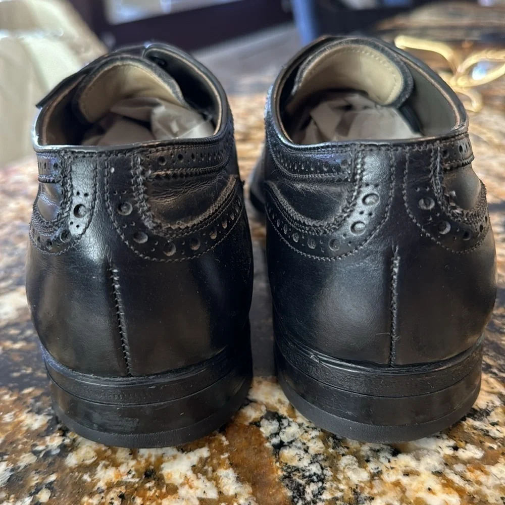 FootJoy‎ men’s Jet Black lace up wingtip leather shoes